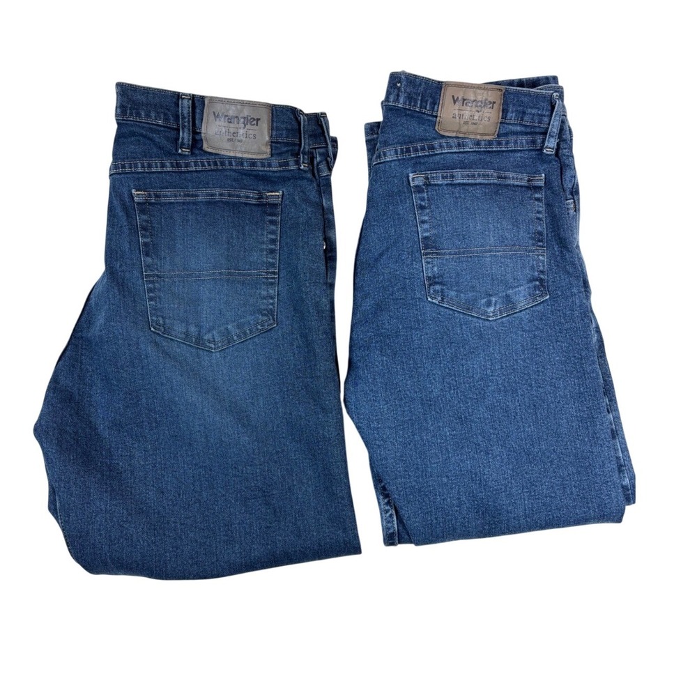 Wrangler Authentics Mens Regular Fit Straight‎ Leg Jeans Blue 32x28 Lot of 2